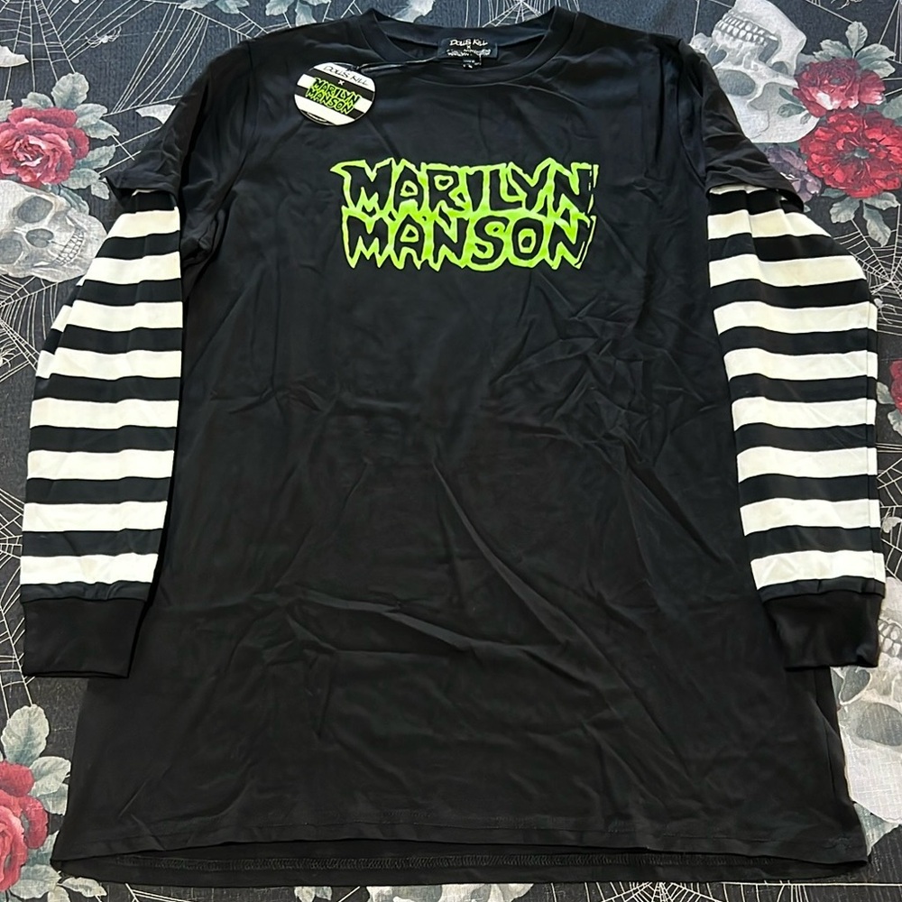 NWT UNRELEASED DOLLS KILLL x MARILYN MANSON UNISEX LONGSLEEVE LS SHIRT SZ XL